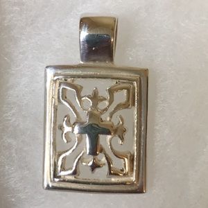 Square cross pendant in .925 sterling silver