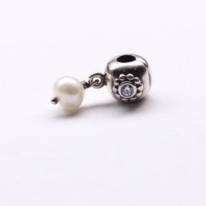 Pandora Pearl Diamond Hanging Charm