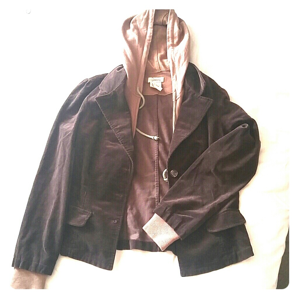 Speechless Brown Hooded Corduroy Jacket