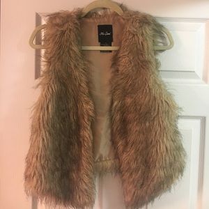 Tan faux fur vest