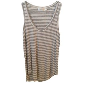 Zimmermann Grey and White Striped Tank Top S Small