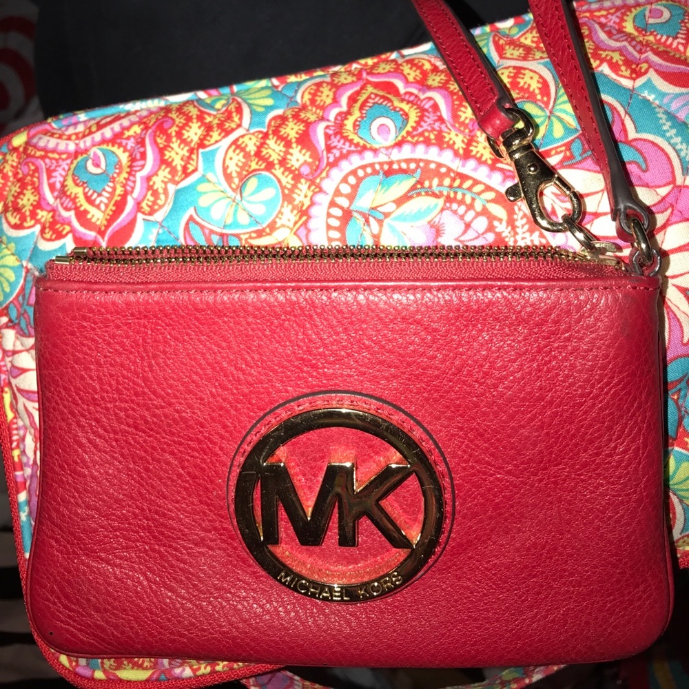 Michael Kors red wristlet