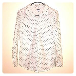 Old Navy Button down anchor womens shirt