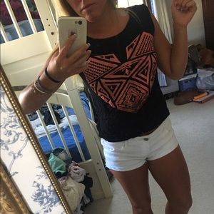 Full tilt junior extra large tank top w pink heart