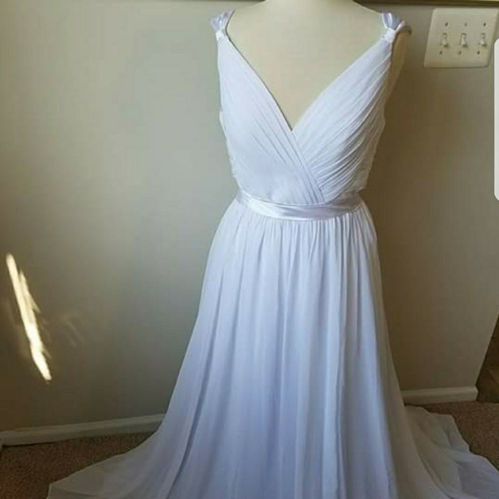 Long white bridal gown