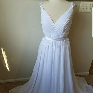 Long white bridal gown