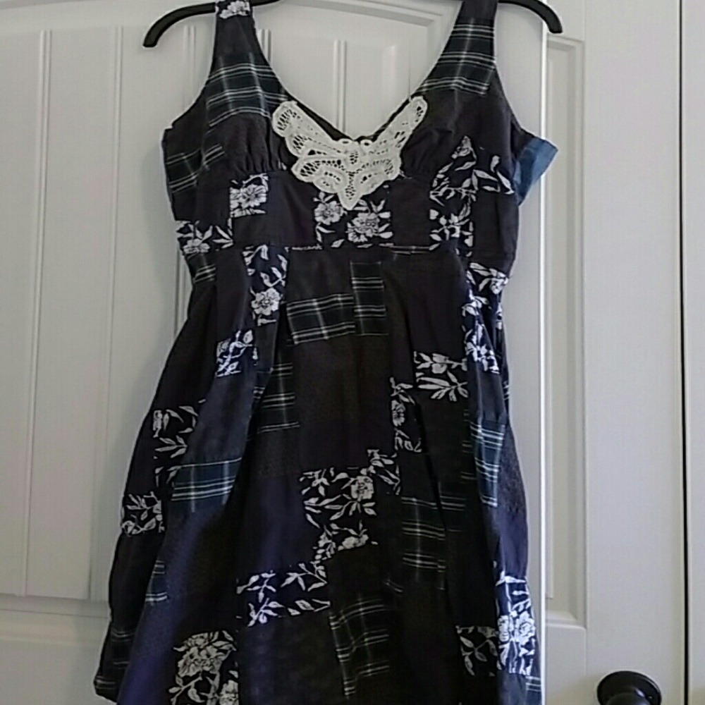 Quilt work denim sun dress