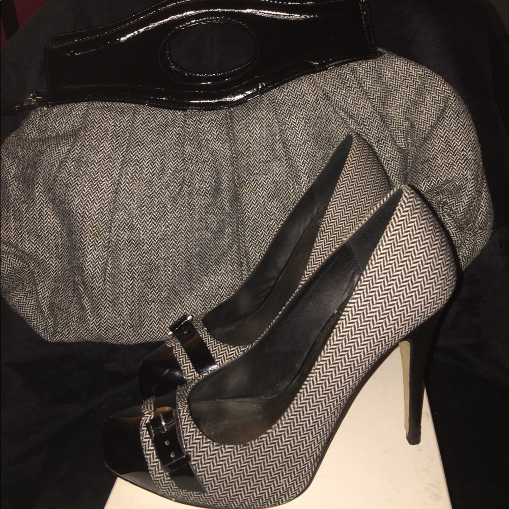 Bakers tweed Pumps w/ matching clutch
