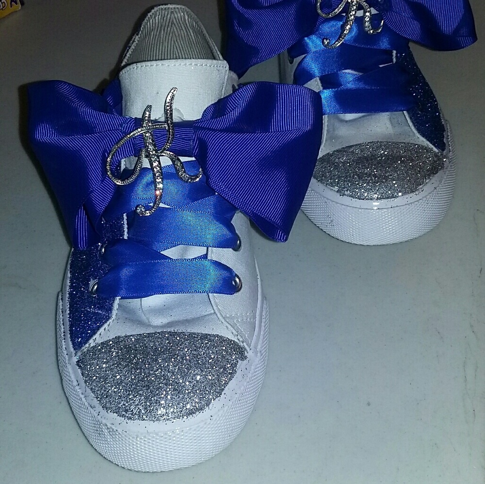 Glittered initial  tennies