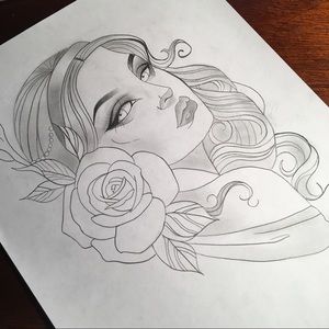 Hand drawn lady