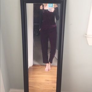 Free People Maroon Velvet overalls rare ⚡️⚡️