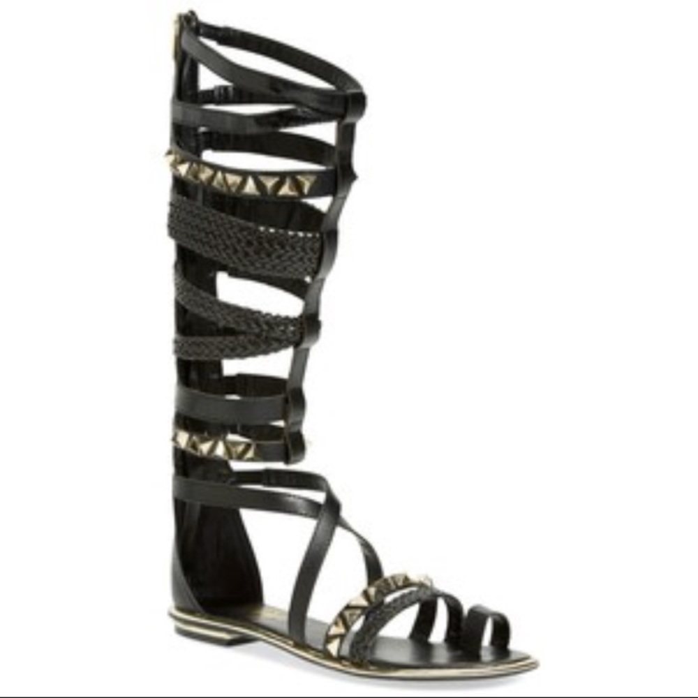 Defoe Black studded Gladiator Sandals 6&1/2