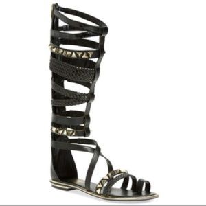 Defoe Black studded Gladiator Sandals 6&1/2