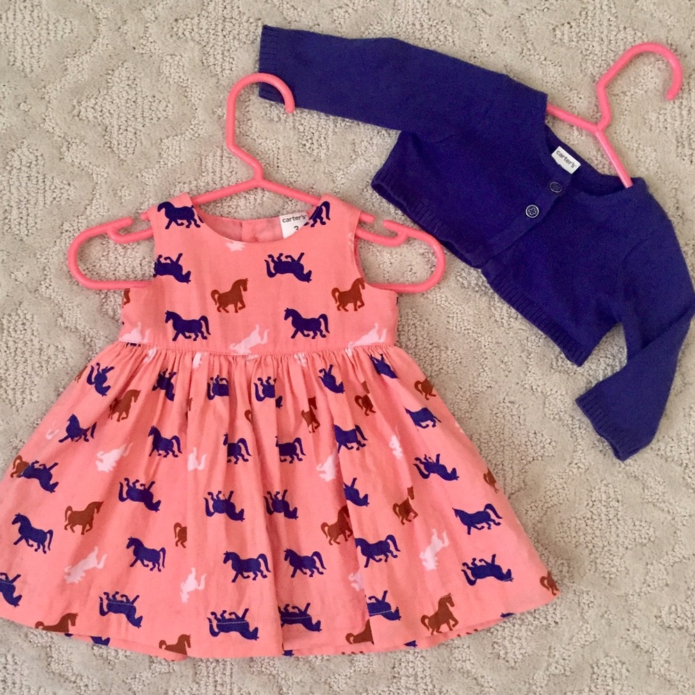 🐴 Cowgirl/Horse Dress with Matching Sweater