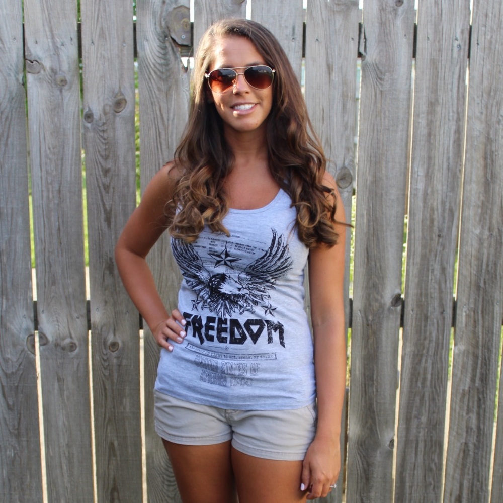 NWT Freedom Eagle Racer Back Motorcycle Tank Top