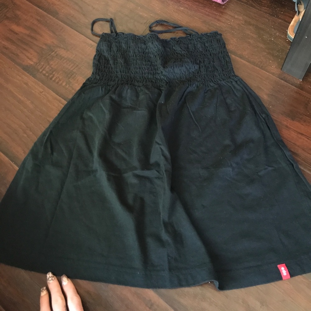 Long babydoll top with smocked bandeau