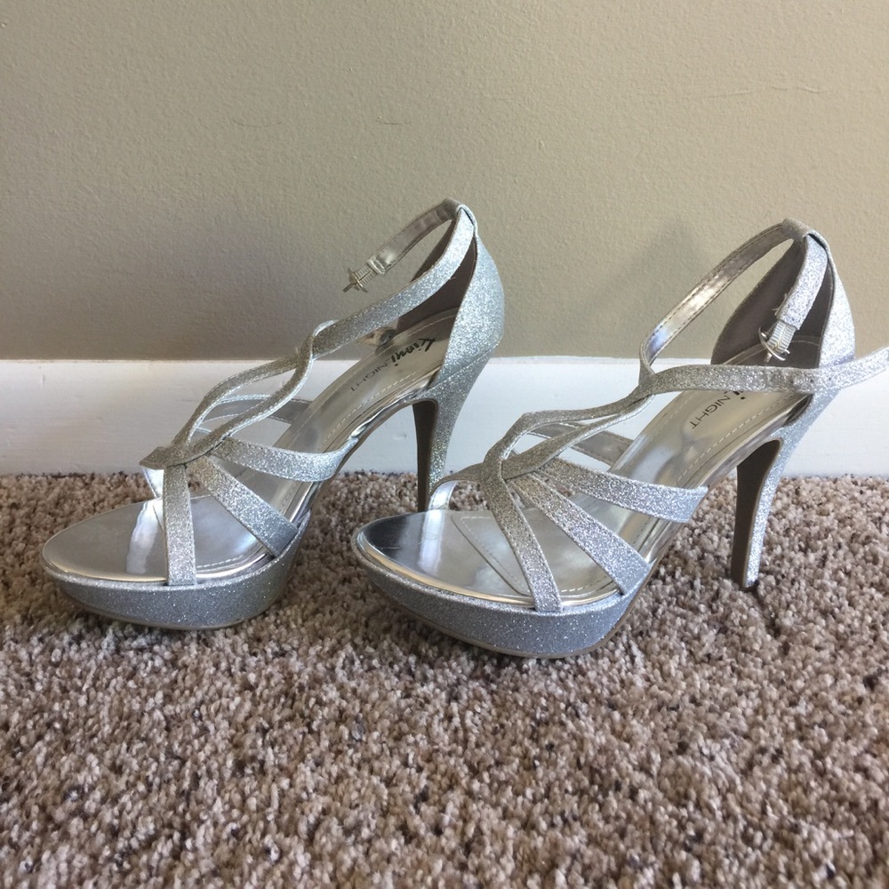 Silver sparkle cha cha shoes