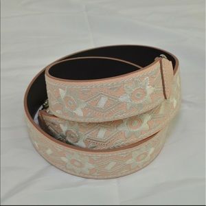 Rebecca Minkoff blush embroidered guitar strap