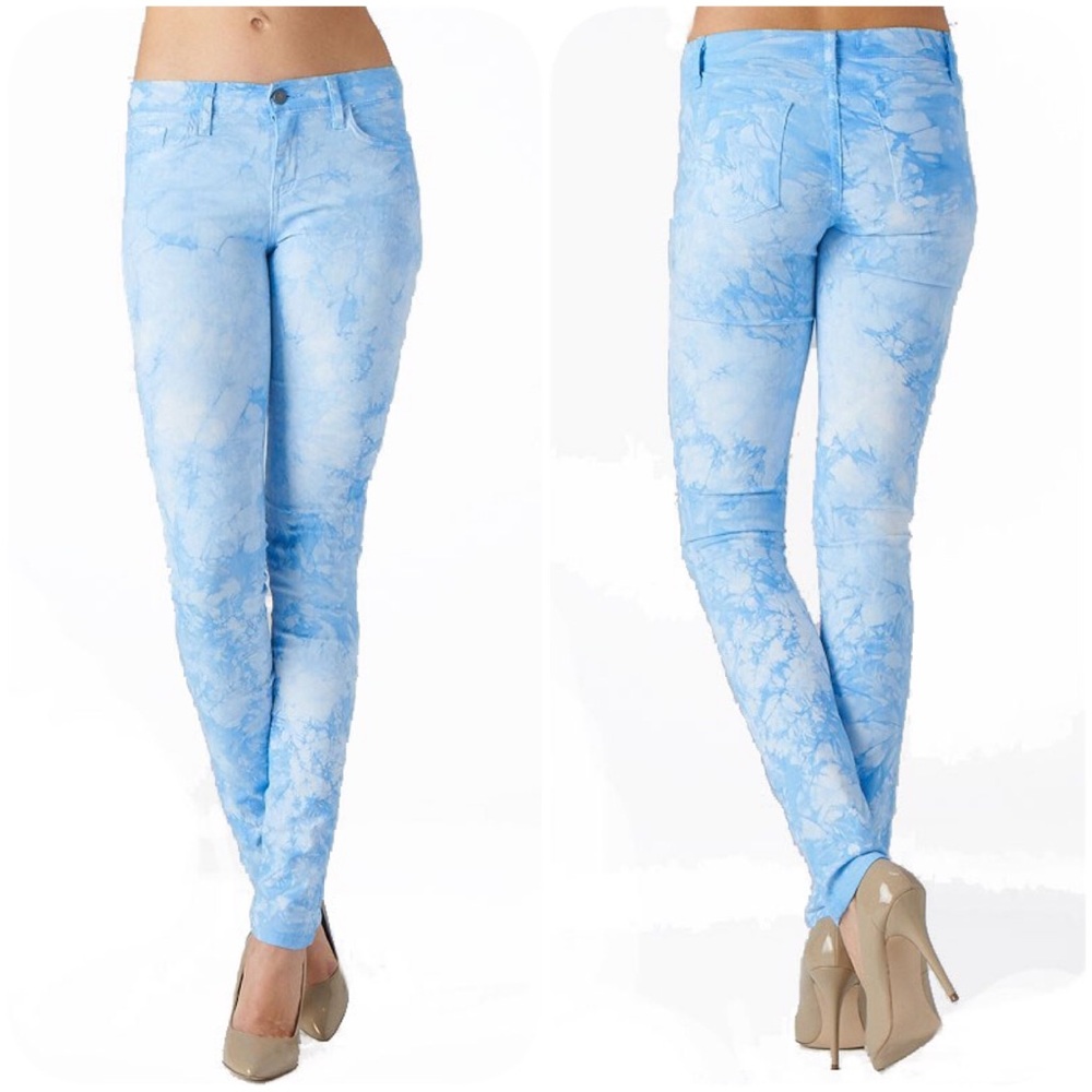 Blue Tie dye skinny jeans