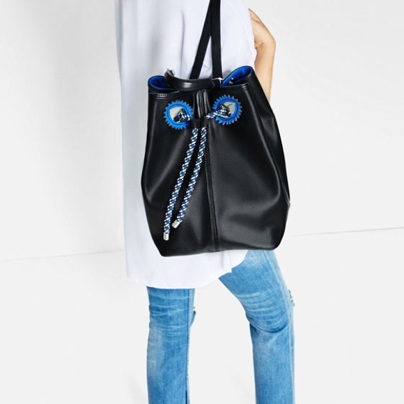 Zara Contrasting Cord Backpack - Picture 2 of 7