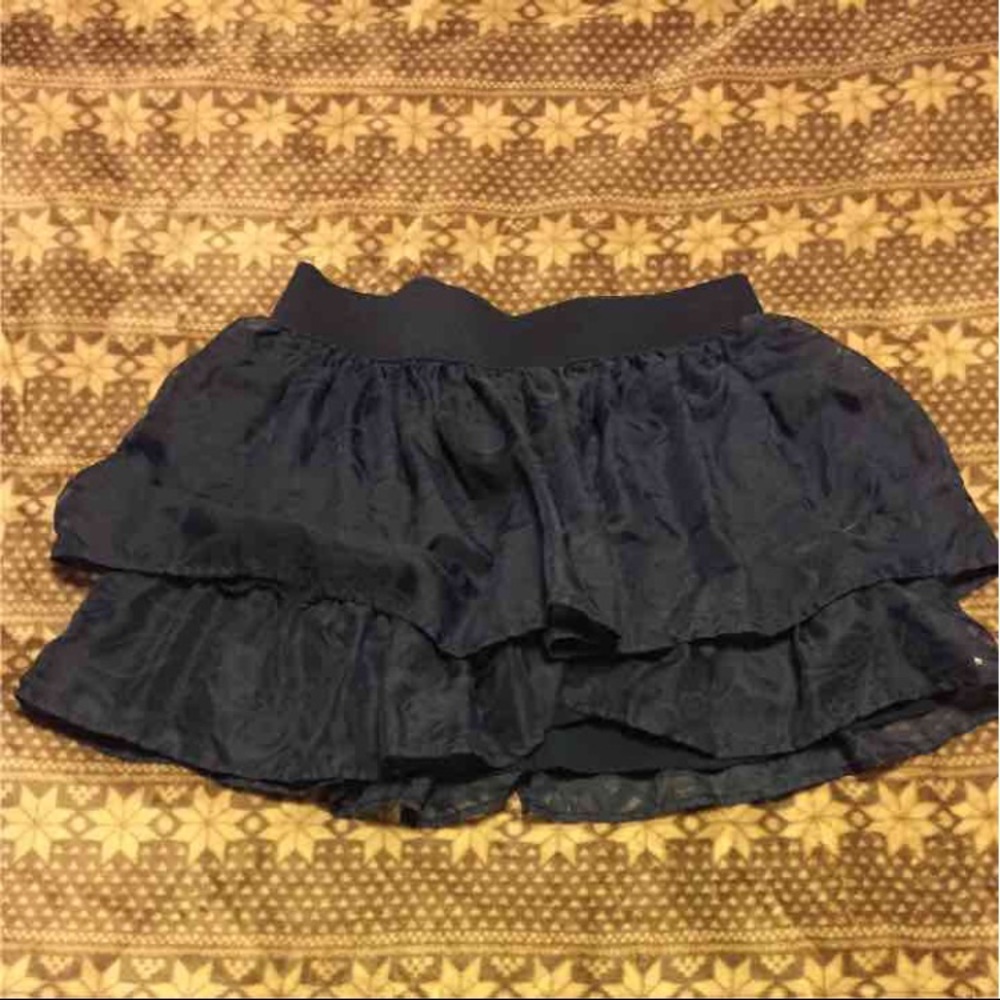 Navy layered skater skirt