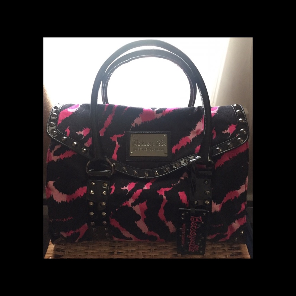 Betsey Johnson pink leopard Satchel