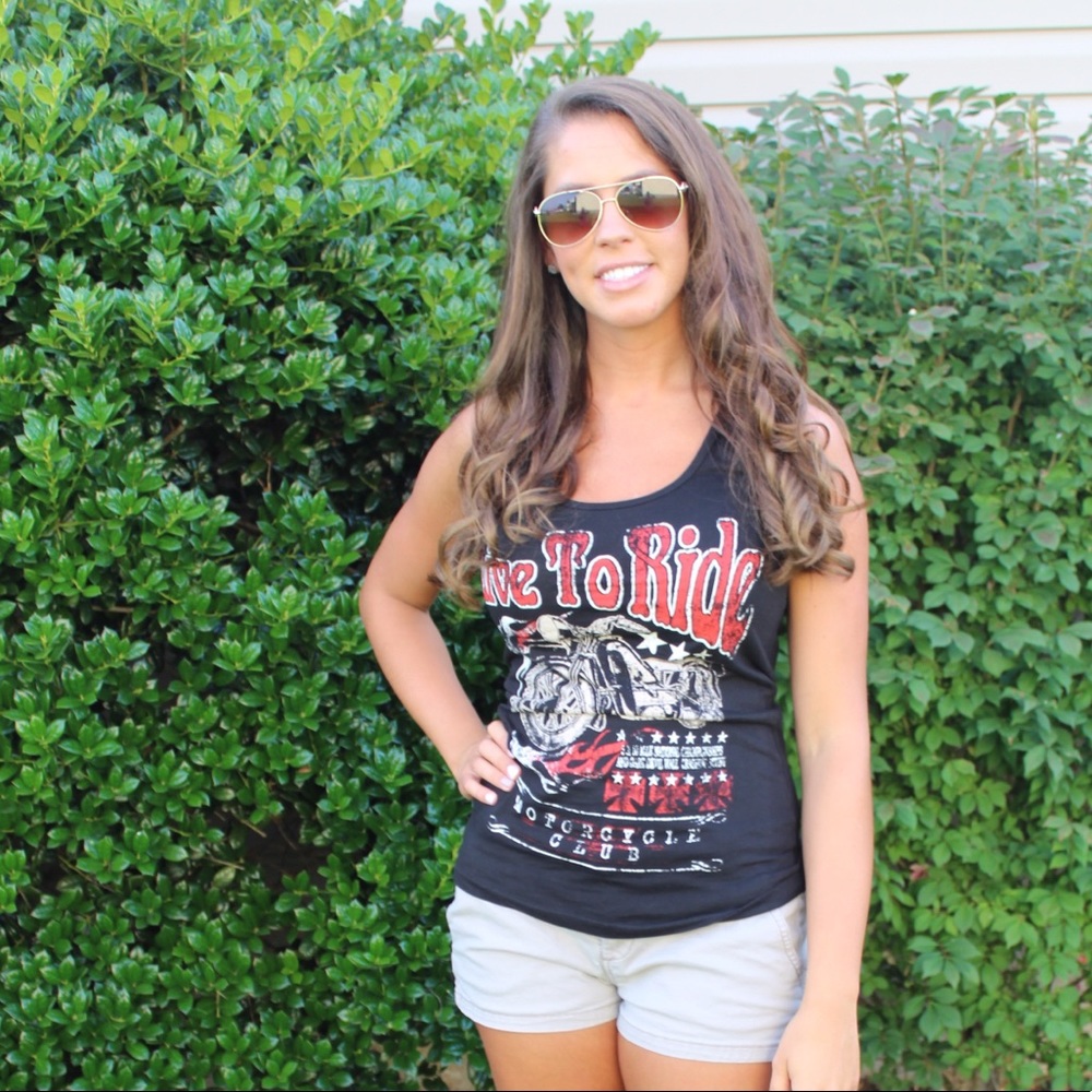 NWT Black Live to Ride Motorcycle Tank Top
