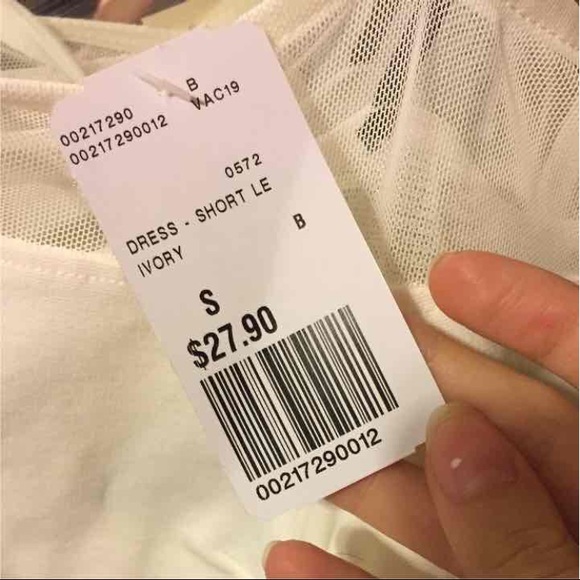 Ivory/mesh choker bodycon dress - Picture 3 of 4