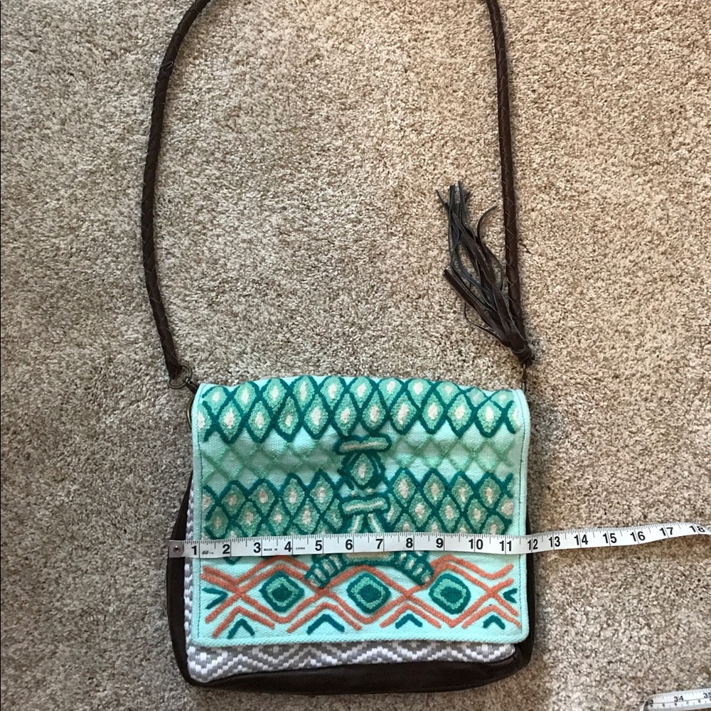 GUC Noonday leather and embroidered cross-body