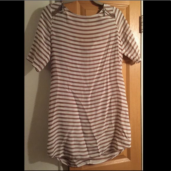 ELLA MOSS Striped Silk Zip Dress! - Picture 3 of 7