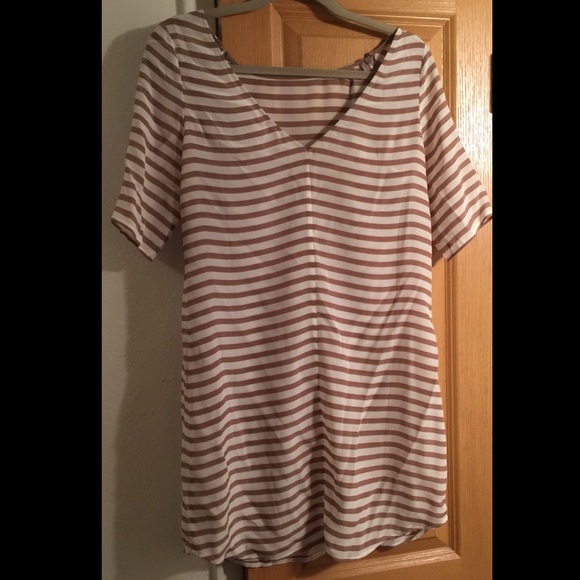 ELLA MOSS Striped Silk Zip Dress! - Picture 6 of 7