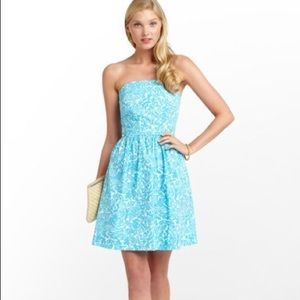 Lilly Pulitzer Strapless Dress in Turquoise