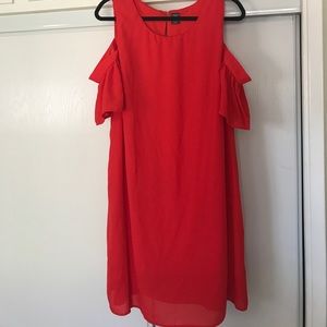Red cold shoulder sun dress