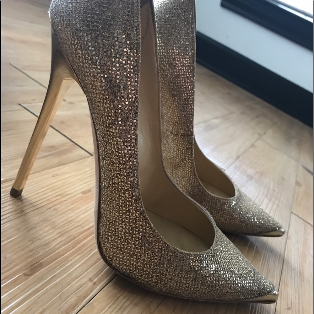 Jimmy Choo Anouk - Gold Glitter Fabric