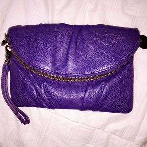 Navy Blue Leather Wristlet Clutch 👛