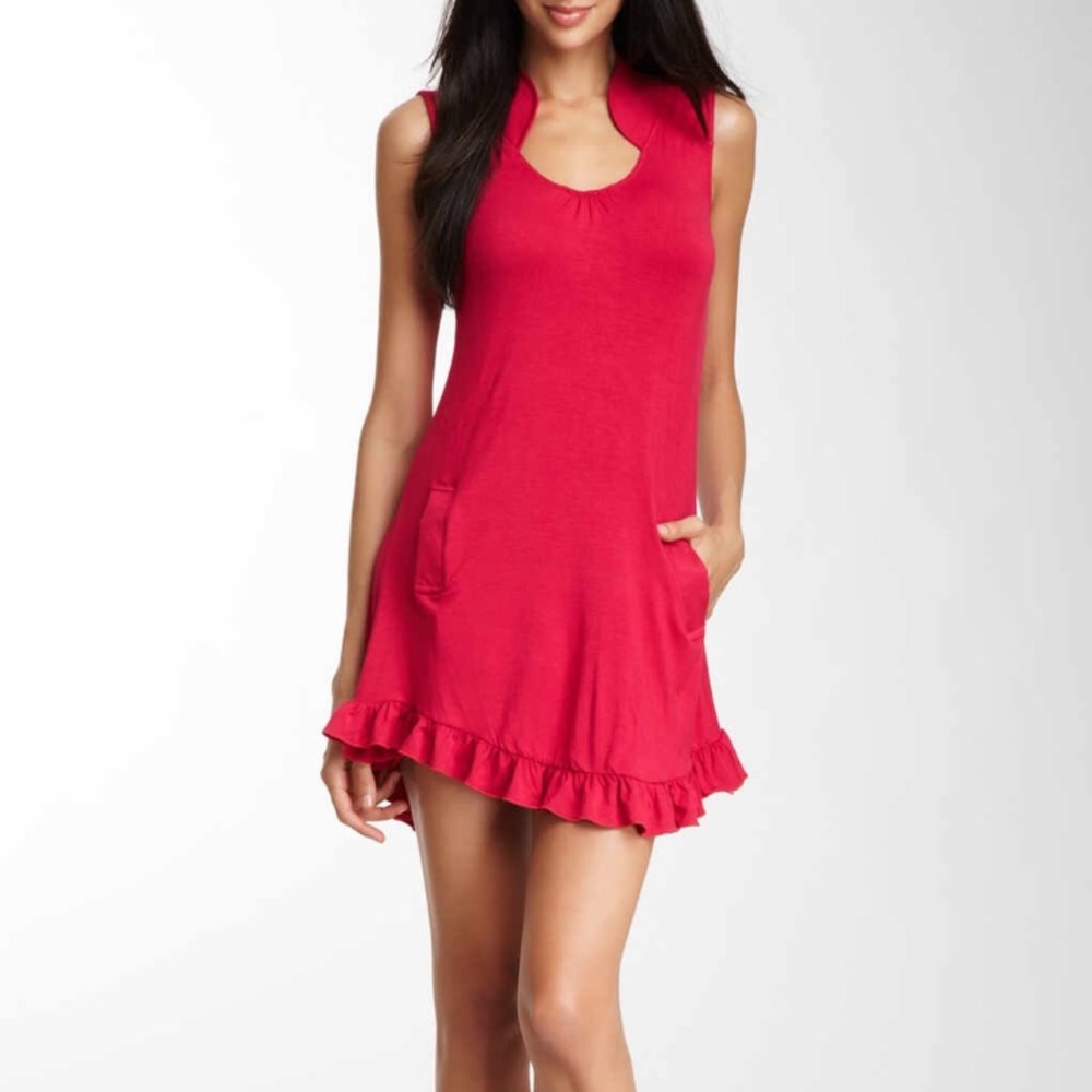 Pink summer Nordstrom sundress w pockets n ruffles