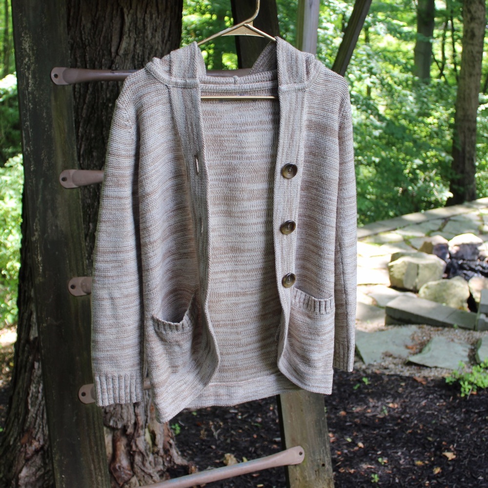 Tan Hooded Cardigan