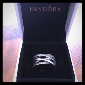 Pandora Silver Intertwining Diamonds Ring