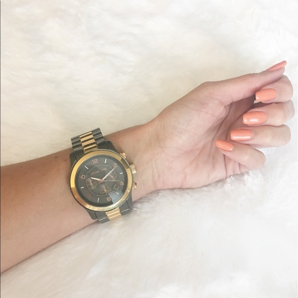 Michael Kors Large Two Tone Chronograph Watch - Picture 1 of 4