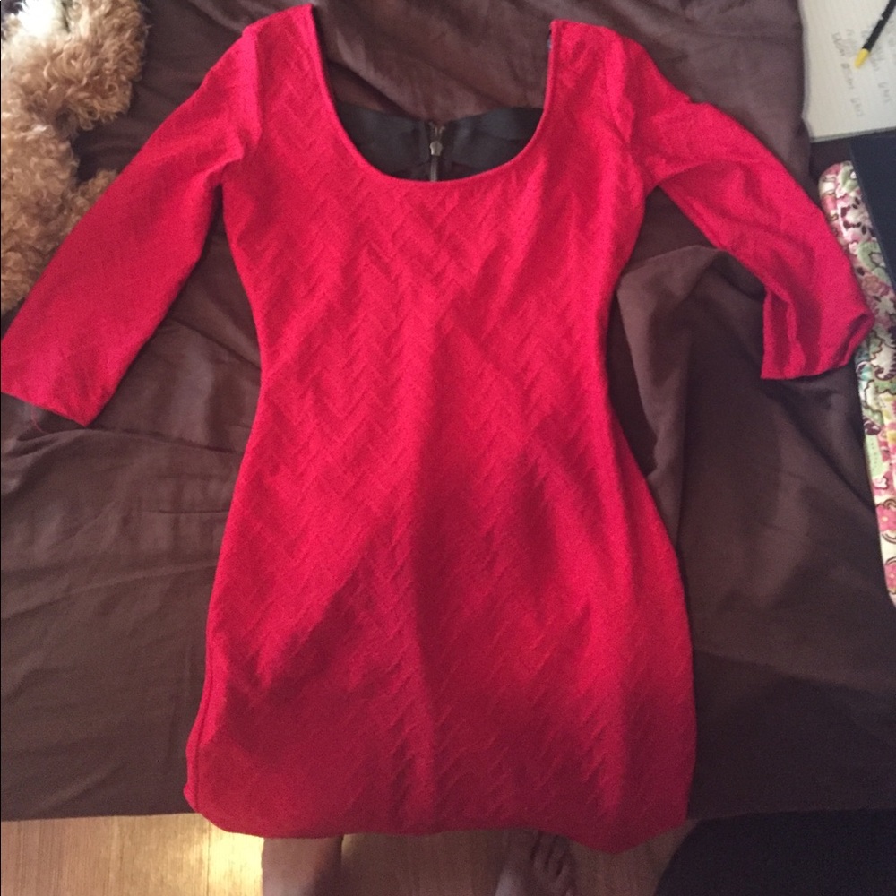 Red dress with semi open back