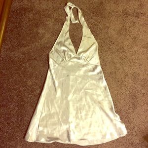 Fredrick's of Hollywood silver halter chemise