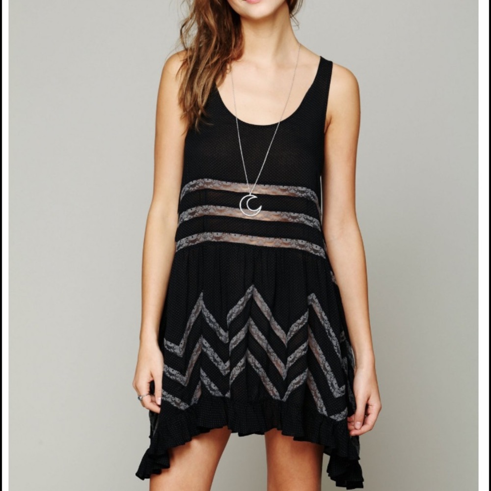 FREE PEOPLE voile and lace trapeze shift dress