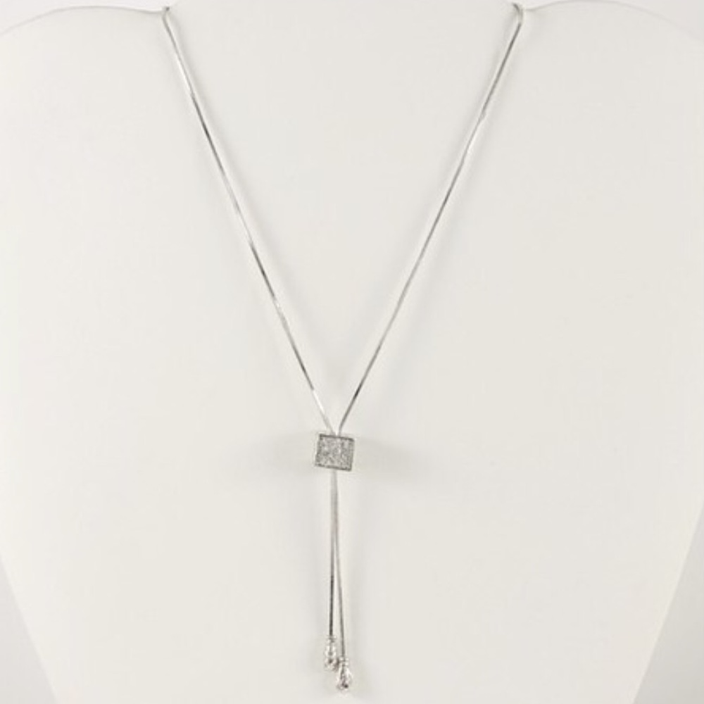 White Sapphire 14k Gold 29" Necklace