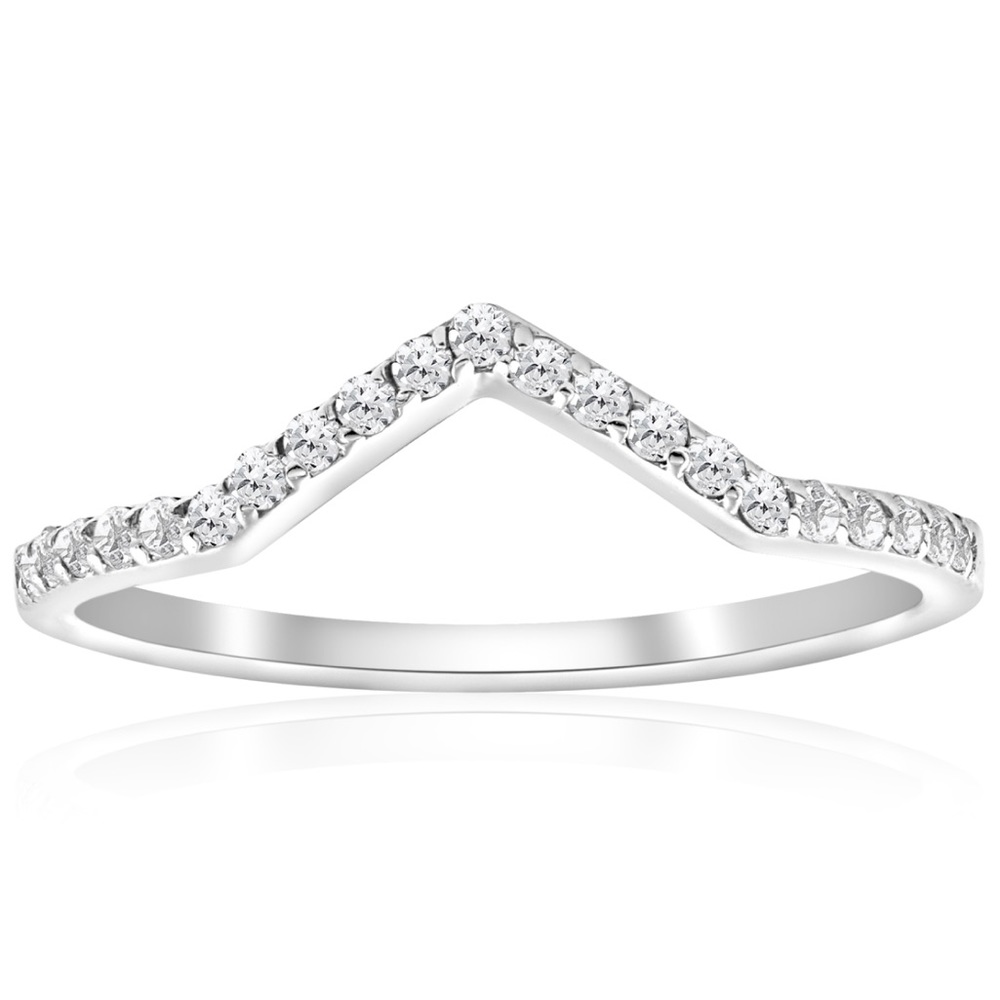 $750 .25Ct Natural Diamond 10K Gold Stackable Ring