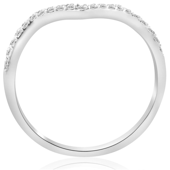 $750 .25Ct Natural Diamond 10K Gold Stackable Ring - Picture 2 of 3