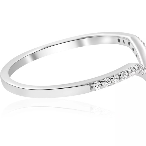 $750 .25Ct Natural Diamond 10K Gold Stackable Ring - Picture 3 of 3