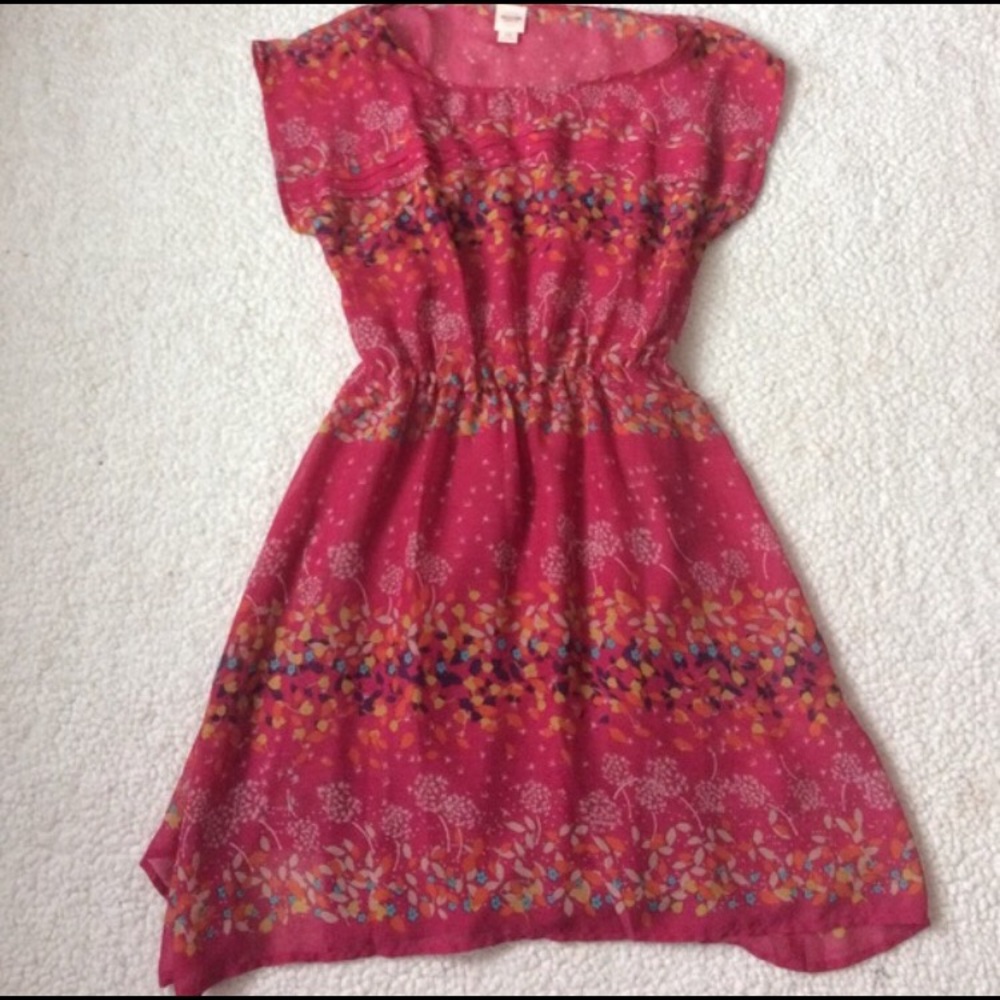 Pink floral summer dress
