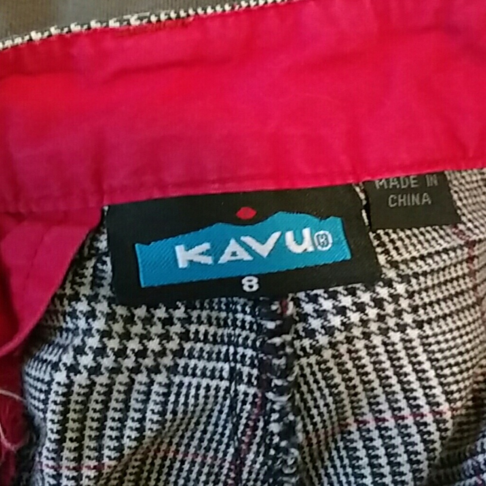 Kavu, black, white,and red cotton pants