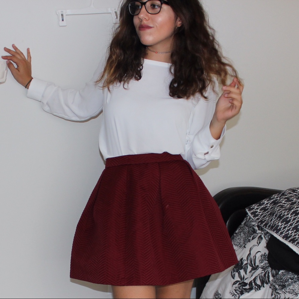 Burgundy skirt