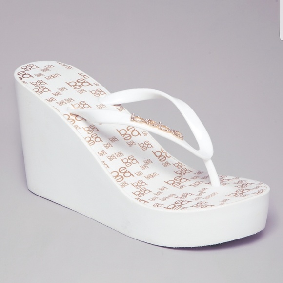 bebe high heel flip flops